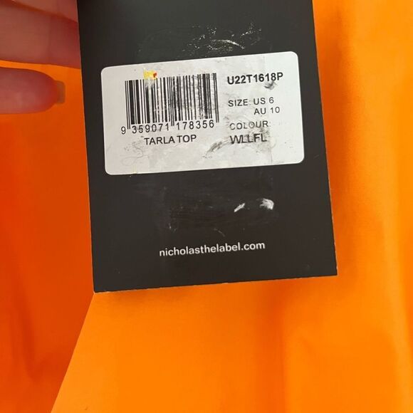 Revolve Nicholas Tarla Linen Top in Orange, New with tags - Picture 7 of 8